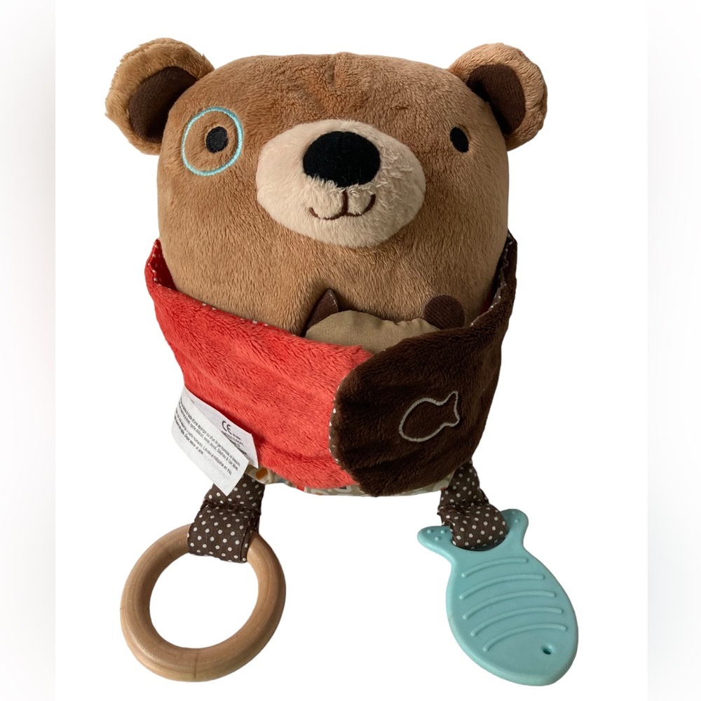 Skip Hop Hug & Hide Bear with Baby Stuffed Plush 7.5" Activity Toy Teether 2011
